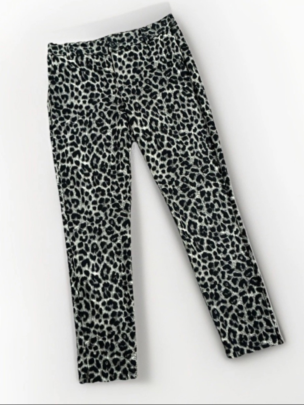 Cabi Pants Women 4 Tan Black Animal Print Ponte Stretch Ankle. NEW!!